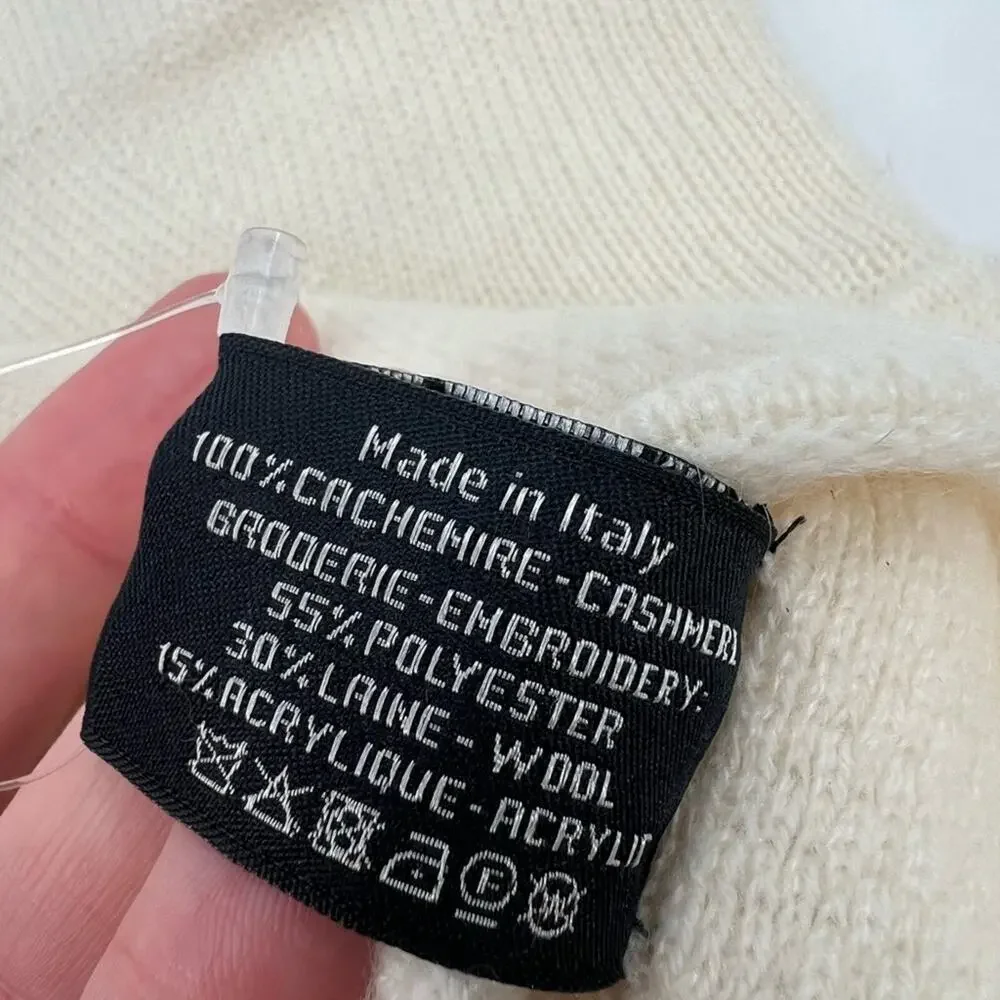 NWT Chanel‎ CC cashmere white glove pink tweed logo